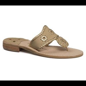 Jack Rogers Nantucket Gold Sandals. Brand NWT. Size 6.5
